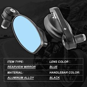 img 1 attached to 🛵 KATUR Motorcycle Rearview Mirror Black - 7/8 Inch 22MM Aluminum Alloy Round Shaped Handlebar Side Mirrors - Universal Compatibility with Yamaha Honda Triumph Ducati Suzuki
