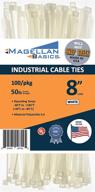 🔗 100 pack cable zip ties: heavy-duty, made in the usa, 8 inch, white - durable and snap-proof логотип