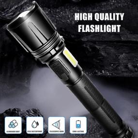 img 3 attached to XLENTGEN 10000 Lumens Rechargeable Flashlight With White/Red COB Side Lamp & 10000MAh Battery - Ideal For Camping, Hiking & Emergency Situations.