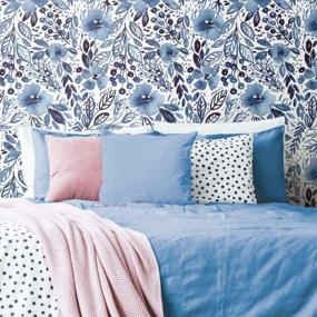 img 3 attached to Transform Your Room With RoomMates Peel And Stick Clara Jean April Showers Blue And White Wallpaper