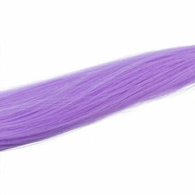 img 1 attached to Lilac Purple Straight One Color Party Highlights Clip On Hair Extensions 12 Pcs Synthetic Hairpieces