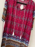 img 1 attached to Women'S Vintage Ethnic Print Tassel Tie Neck Bohemian Tunic Dress review by Robert Jackson