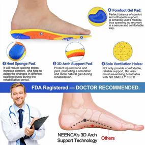 img 2 attached to NEENCA Medical Grade Orthotic Insoles For Plantar Fasciitis, Arch Support Inserts For Running Shoes, Gel Insoles For Flat Feet, High Arch, Fallen Arch, And Foot Pain Relief