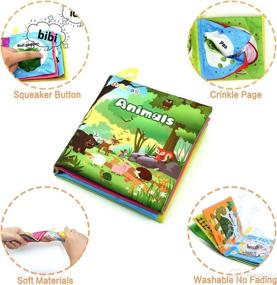 img 1 attached to 📚 Dr. Rapeti 6-Pack Soft Cloth Baby Book Set - Crinkle, Squeaky, Washable, Non-Toxic, Early Educational Bath Books for Baby, Infant, Toddler, Kids