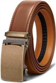 img 4 attached to Men'S Slide Ratchet Dress Belt - Trim To Fit For Pants, Shirts & Oxfords