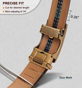 img 1 attached to Men'S Slide Ratchet Dress Belt - Trim To Fit For Pants, Shirts & Oxfords
