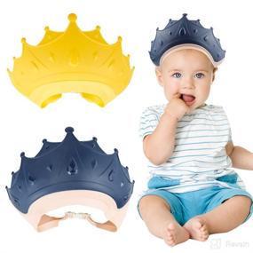 img 4 attached to NAIHOD 2-Piece Soft Baby Shower Cap - Adjustable Bath Hat 🚿 for Safe Hair Washing - Baby Shower Protection Visor Cap for Toddler Kids