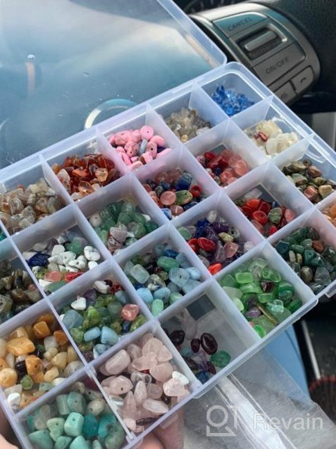 img 1 attached to Colle 15 Colors 700Pcs Natural Crystal Beads for Jewelry Making Supplies, Healing Gemstones Waist Bracelets Necklace Kit with Irregular Chips Stone in a Box Set review by Christopher Shah