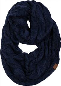 img 4 attached to Stay Cozy & Matching: Get The Funky Junque Ribbed Winter Beanie & Cable Knit Infinity Scarf Combo
