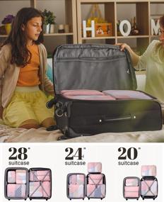 img 3 attached to 🧳 OlarHike 8 Set Packing Cubes for Travel - 4 Sizes (XL, L, M, S) - Luggage Organizer Bags for Travel Accessories & Essentials - Carry-on Suitcase Travel Cubes (Pink)