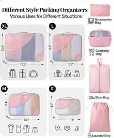 img 2 attached to 🧳 OlarHike 8 Set Packing Cubes for Travel - 4 Sizes (XL, L, M, S) - Luggage Organizer Bags for Travel Accessories & Essentials - Carry-on Suitcase Travel Cubes (Pink)