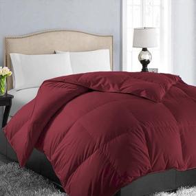 img 4 attached to Soft & Warm All-Season Queen Size Comforter By EASELAND With Reversible Design & Corner Tabs - Perfect For Winter & Summer Use In Burgundy, 88X88 Inches