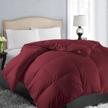 soft & warm all-season queen size comforter by easeland with reversible design & corner tabs - perfect for winter & summer use in burgundy, 88x88 inches logo