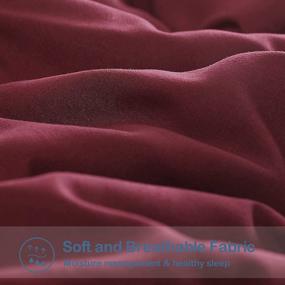 img 1 attached to Soft & Warm All-Season Queen Size Comforter By EASELAND With Reversible Design & Corner Tabs - Perfect For Winter & Summer Use In Burgundy, 88X88 Inches