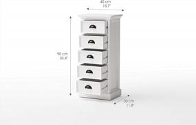 img 1 attached to 5-Drawer Mahogany Wood Chest In Pure White - NovaSolo Halifax Collection