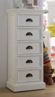 5-drawer mahogany wood chest in pure white - novasolo halifax collection логотип