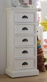 img 4 attached to 5-Drawer Mahogany Wood Chest In Pure White - NovaSolo Halifax Collection