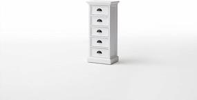 img 2 attached to 5-Drawer Mahogany Wood Chest In Pure White - NovaSolo Halifax Collection