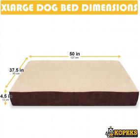 img 1 attached to XL Brown Orthopedic Memory Foam Dog Bed Replacement Cover By KOPEKS