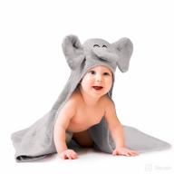 🐘 pro goleem baby bath towel - soft cotton elephant hooded towel for baby boys girls: perfect gift for newborns, infants, and toddlers! (30x30 inches) logo