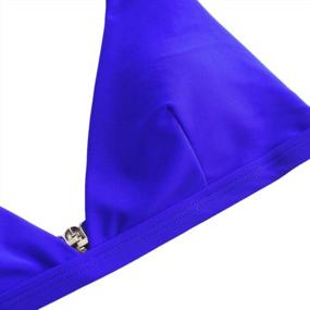 img 2 attached to Комплект бикини с высоким вырезом в горошек из двух частей и бретельками для женщин, цвет X-Cobalt Blue, маленький размер - от ZAFUL