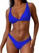 polka dot high cut two piece bikini set with spaghetti straps for women in x-cobalt blue, size small - from zaful logo