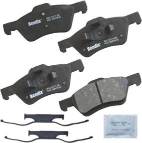 img 1 attached to 🔒 Bendix Premium Copper Free CFC1047 Ceramic Brake Pad - Front with Installation Hardware