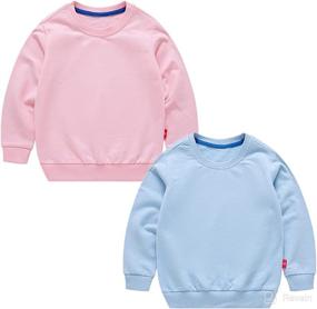 img 4 attached to 👕 ZiweiStar Kids' Crewneck Sweatshirt Boys & Girls, Long Sleeve Sporty Cotton Toddler Casual Solid T-Shirt Pullover Tops
