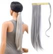 transform your look with swacc women's long wrap around ponytail extension – straight or curly wavy synthetic hair piece in stunning silver gray! logo