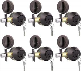 img 4 attached to Oil Rubbed Bronze Entrance Single Cylinder Deadbolts With 6 Keys (Keyed Alike)