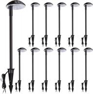 leonlite 12-pack low voltage led landscape pathway light - 5w 400lm, 12v wired outdoor lighting, ip65 waterproof & oil rubbed bronze finish, 3000k warm white logo
