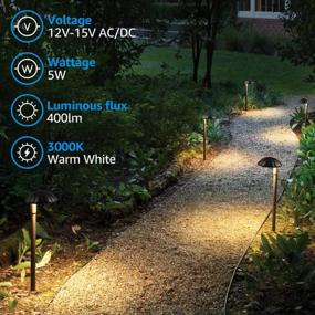 img 1 attached to LEONLITE 12-Pack Low Voltage LED Landscape Pathway Light - 5W 400LM, 12V Wired Outdoor Lighting, IP65 Waterproof & Oil Rubbed Bronze Finish, 3000K Warm White
