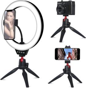 img 2 attached to Compact Portable Mini Phone Tripod Stand with Wireless Remote for Android/iOS Phones/Camera/Webcam/Projector, Including Tripod Mount