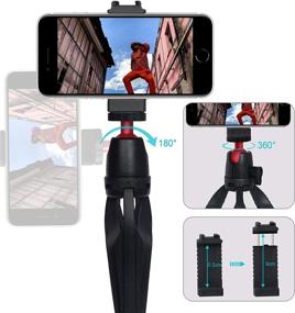 img 3 attached to Compact Portable Mini Phone Tripod Stand with Wireless Remote for Android/iOS Phones/Camera/Webcam/Projector, Including Tripod Mount