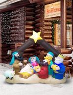 🎄 trmesia christmas inflatable nativity sets: outdoor decor with flashing led lights & lighted blow-up baby jesus yard props logo