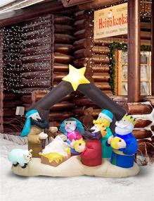 img 4 attached to 🎄 TRMESIA Christmas Inflatable Nativity Sets: Outdoor Decor with Flashing LED Lights & Lighted Blow-Up Baby Jesus Yard Props