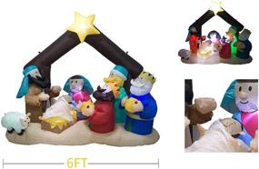 img 2 attached to 🎄 TRMESIA Christmas Inflatable Nativity Sets: Outdoor Decor with Flashing LED Lights & Lighted Blow-Up Baby Jesus Yard Props