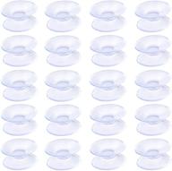 pawfly 20-pack clear pvc plastic double sided suction cups, 4/5 inch, ideal for glass tables and mirrors logo