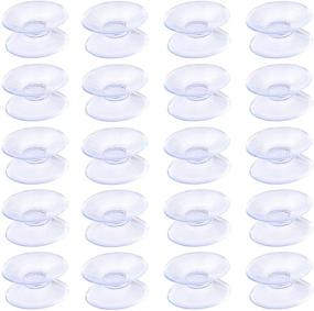 img 4 attached to Pawfly 20-Pack Clear PVC Plastic Double Sided Suction Cups, 4/5 Inch, Ideal for Glass Tables and Mirrors
