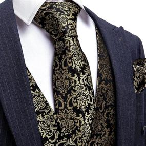 img 3 attached to 👔 Men's Paisley Waistcoat with Barry Wang Necktie – Perfect Accessory for Leisure