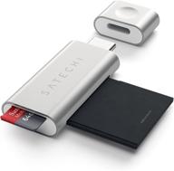 💿 satechi aluminum type-c micro/sd card reader - ideal for 2018 macbook air, 2018 ipad pro, 2016/2017/2018 macbook pro/macbook, microsoft surface go and more (silver) logo