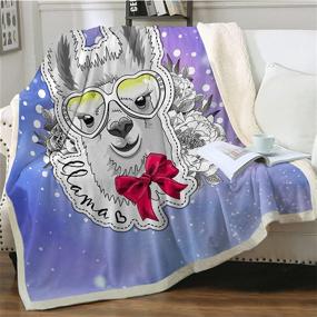 img 4 attached to 🦙 Sviuse Llama Blanket - Soft & Warm Throw Flannel Blanket for Kids Boys Girls - Perfect Gift for Bedroom, Couch, Sofa, Office - Cartoon Alpaca Design - Size: 50"x60" - Llama 3