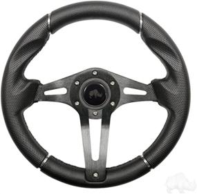 img 1 attached to Black Grip/Black Spokes RHOX Challenger Golf Cart Steering Wheel: Enhance Performance and Style