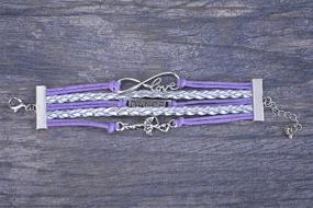 img 2 attached to Dance Bracelet | Dance Jewelry | Infinity Love Charm Bracelet in Purple for Dancers, Dance Teams &amp; Recitals