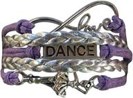 dance bracelet | dance jewelry | infinity love charm bracelet in purple for dancers, dance teams &amp; recitals logo