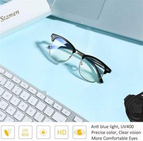 img 3 attached to 👓 Очки STAMEN с блокировкой синего света: идеальное средство от усталости глаз для мужчин и женщин, повышенное качество сна. Идеальны для работы на компьютере и игр!