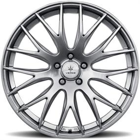 img 3 attached to 🚗 Saga Hyper Silver Dark Wheel by Verde Wheels (17 x 7.5 inches /5 x 100 mm, 40 mm Offset)