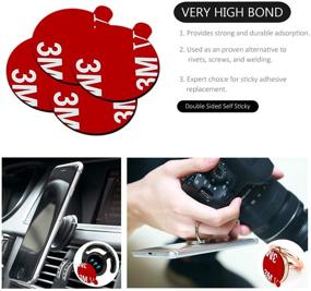 img 1 attached to 🔼 12 PCS AZXYI Very High Bond Double Sided Adhesive Stickers Replacement for Socket Mount Base | Round Adhesive Tape for Car Magnetic Phone Holder Base & Phone Ring Holder Base