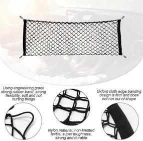 img 2 attached to 🚗 Ultimate Car Rear Cargo Net: Adjustable Elastic Storage Organizer for Trunk, Vehicle, SUV