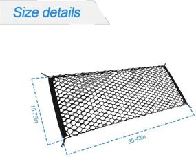 img 3 attached to 🚗 Ultimate Car Rear Cargo Net: Adjustable Elastic Storage Organizer for Trunk, Vehicle, SUV